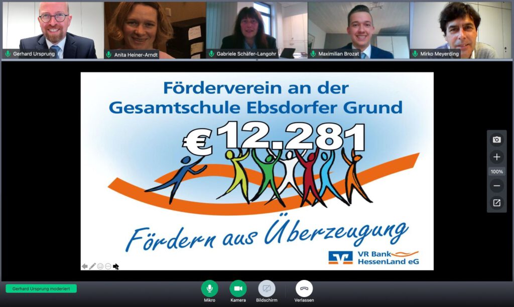 Virtuelle Scheckübergabe - "Digitales Lernen für alle"