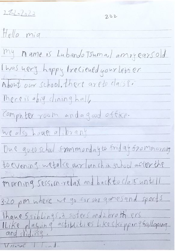 Brief von Lubando