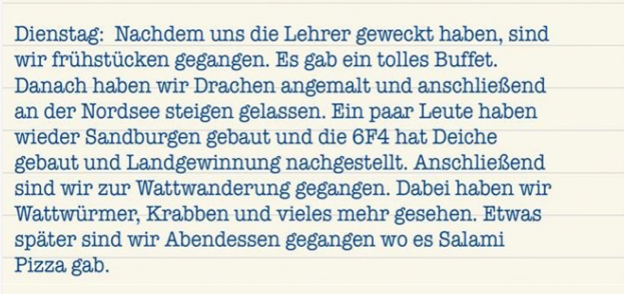 Bericht Förderstufenfahrt 6F4.2