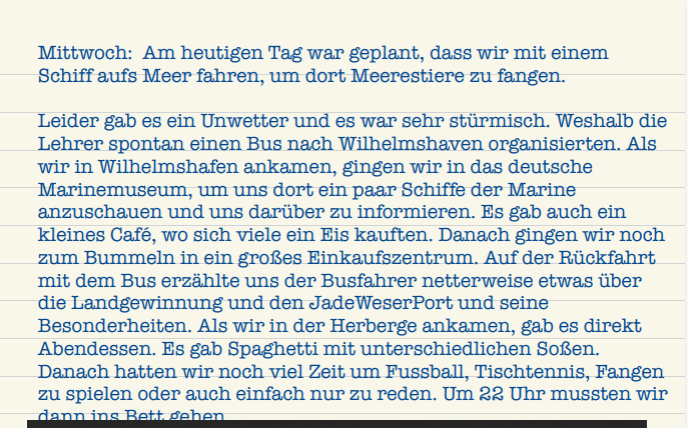Bericht Förderstufenfahrt 6F4.3