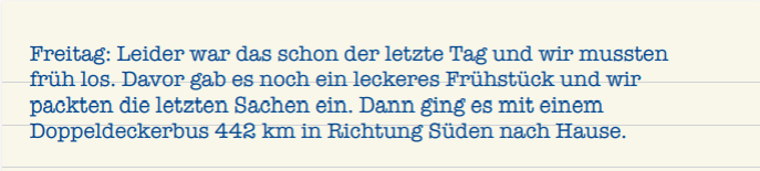 Bericht Förderstufenfahrt 6F4.5